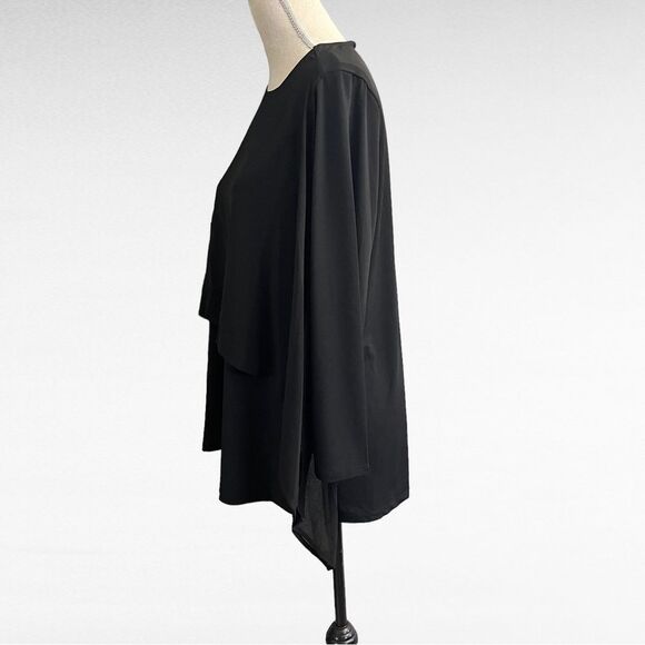 Marla Wynne Layers Chiffon Overlay Handkerchief Hem Poncho Top Size Small NWT - Picture 3 of 11